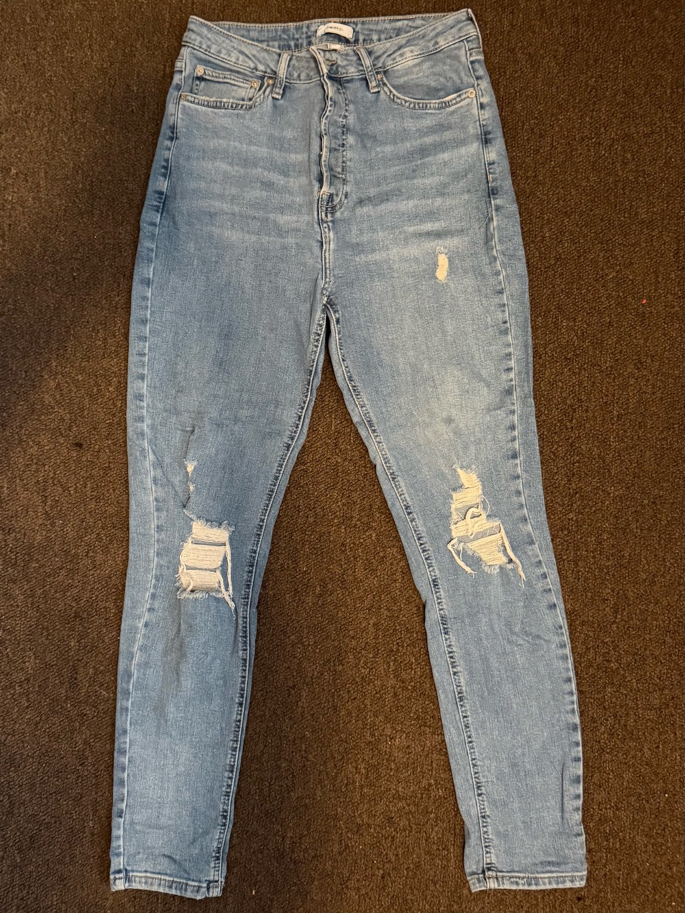 Forever 21 Light Blue Distressed Skinny Jeans